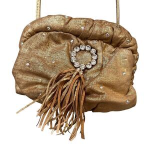 Rita Diana for Mylinka Embellished Gold Rhinestone Bag Crossbody Vintage Whimsy‎